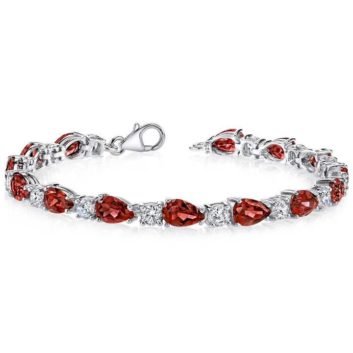 SJC Garnet 925 Sterling Silver Bracelet