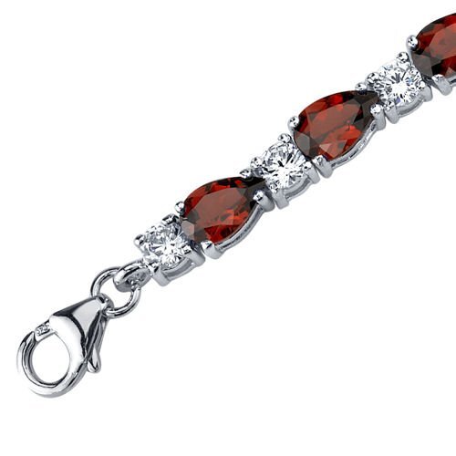 SJC Garnet 925 Sterling Silver Bracelet