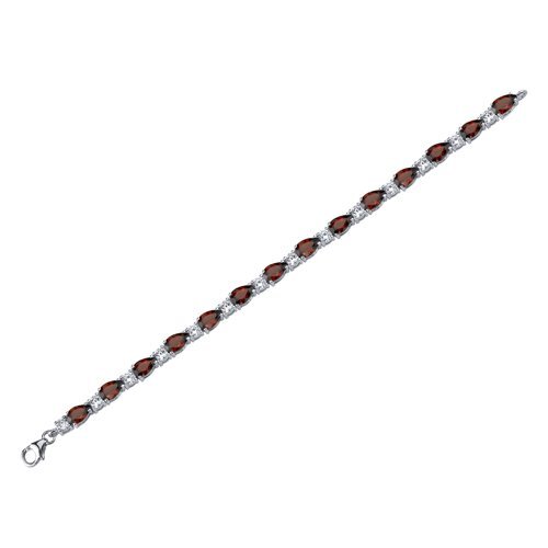SJC Garnet 925 Sterling Silver Bracelet