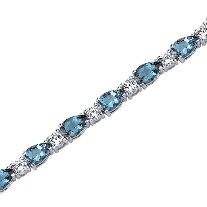SJC London Blue Topaz 925 Sterling Silver Bracelet