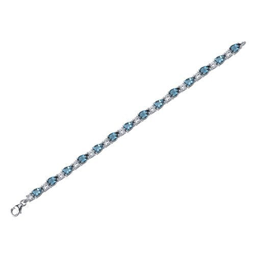 SJC London Blue Topaz 925 Sterling Silver Bracelet