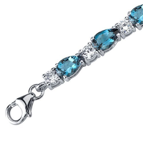 SJC London Blue Topaz 925 Sterling Silver Bracelet