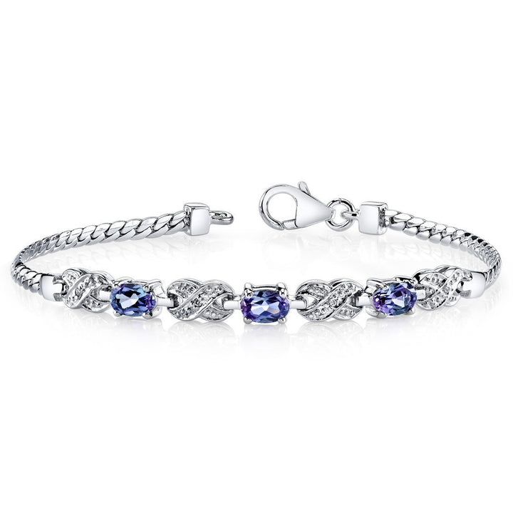 SJC Simulated Alexandrite 925 Sterling Silver Bracelet