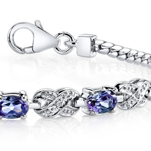 SJC Simulated Alexandrite 925 Sterling Silver Bracelet