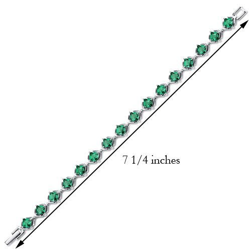SJC Simulated Emerald 925 Sterling Silver Bracelet