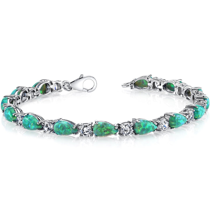 SJC Green Opal 925 Sterling Silver Bracelet