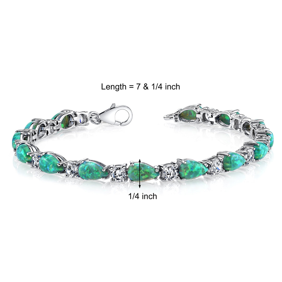 SJC Green Opal 925 Sterling Silver Bracelet