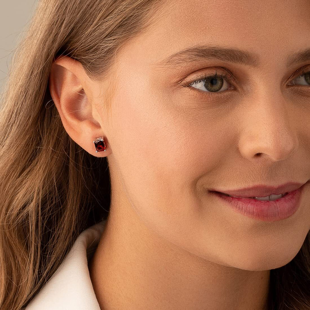 SJC Garnet 925 Sterling Silver Earrings