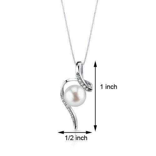 SJC Pearl 925 Sterling Silver Pendant Necklace