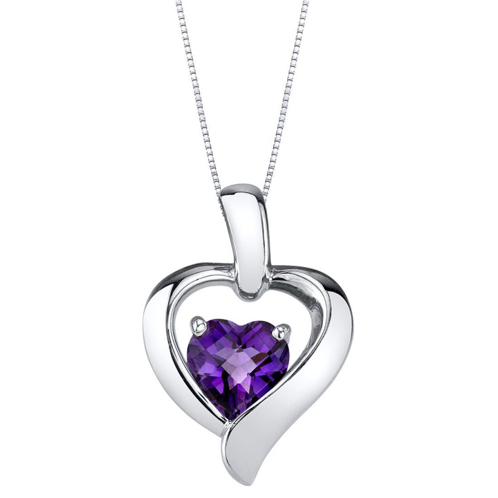 SJC Amethyst 925 Sterling Silver Pendant Necklace