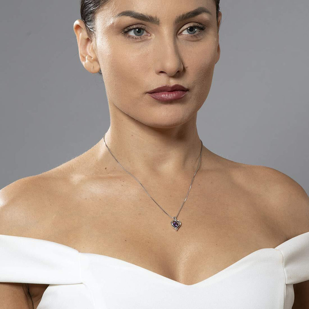 SJC Amethyst 925 Sterling Silver Pendant Necklace