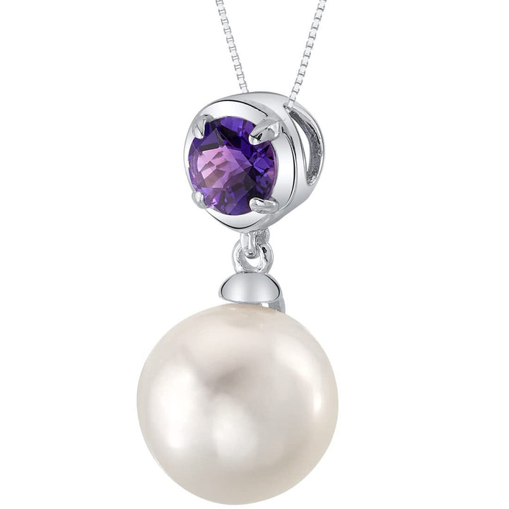 SJC Amethyst 925 Sterling Silver Pendant Necklace