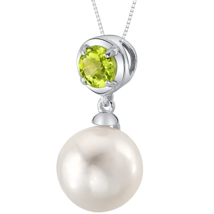 SJC Peridot 925 Sterling Silver Pendant Necklace