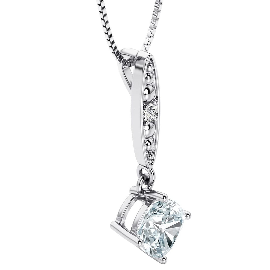 SJC Aquamarine 925 Sterling Silver Pendant Necklace