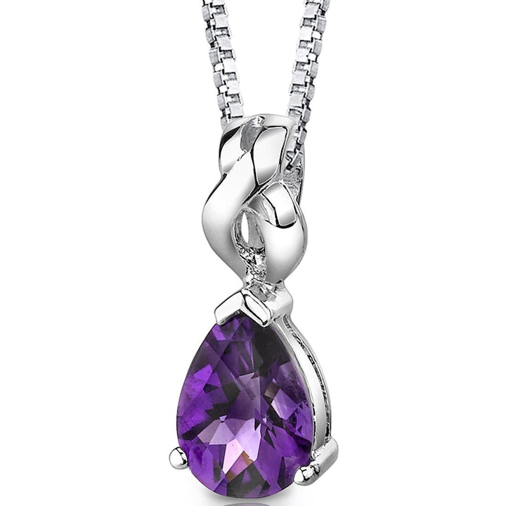 SJC Amethyst 925 Sterling Silver Pendant Necklace