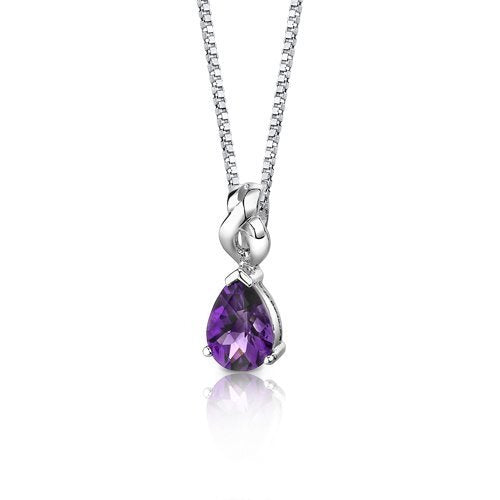 SJC Amethyst 925 Sterling Silver Pendant Necklace