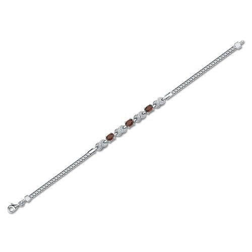 SJC Garnet 925 Sterling Silver Bracelet