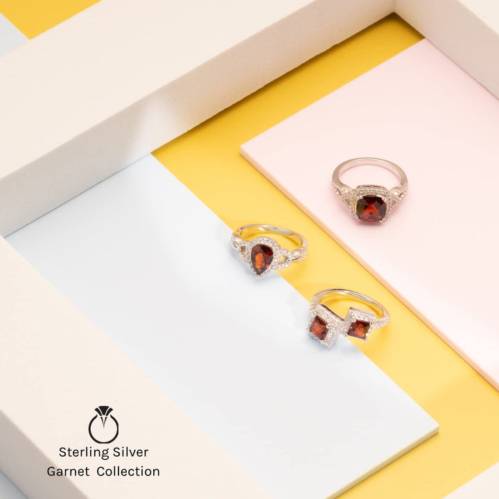 SJC Garnet 925 Sterling Silver Ring