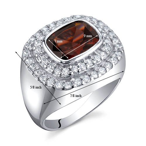 SJC Garnet 925 Sterling Silver Ring