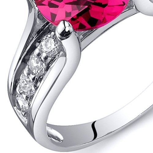 Ruby Round Cut Ring in 925 Sterling Silver - SJC