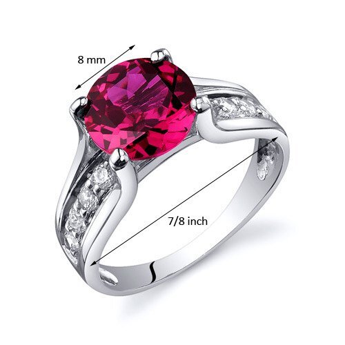 Ruby Round Cut Ring in 925 Sterling Silver - SJC