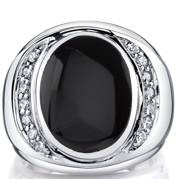 Onyx Oval Cut Ring in 925 Sterling Silver - SJC