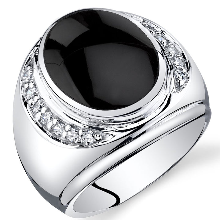 Onyx Oval Cut Ring in 925 Sterling Silver - SJC