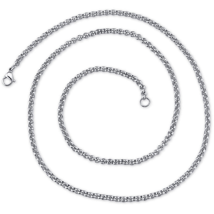 20 Inch 2mm Stainless Steel Rolo Link Chain Necklace