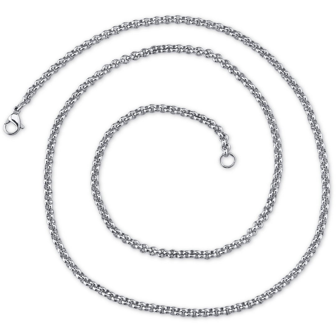 22 Inch 2mm Stainless Steel Rolo Link Chain Necklace