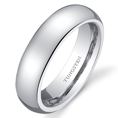 Classy 5mm Dome Style Womens Tungsten Band Size 7.5