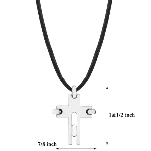 Modern Cross Pendant Necklace Stainless Steel