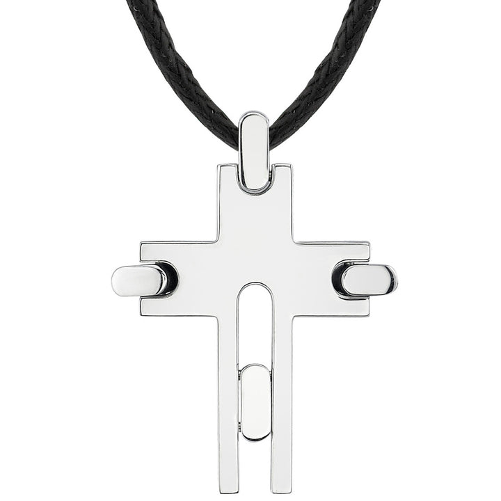 Modern Cross Pendant Necklace Stainless Steel