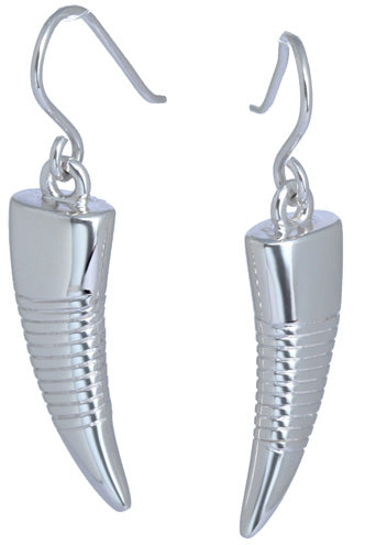 Sterling Silver Horn-Shaped Fish Hook Earrings
