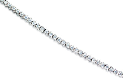 White CZ Tennis Bracelet Sterling Silver S Style
