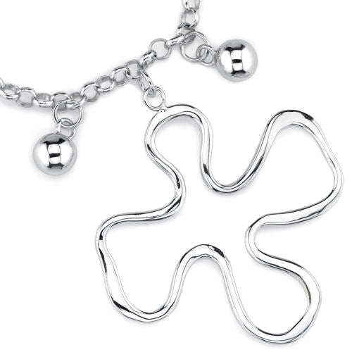 Sterling Silver Rolo Chain Bracelet with a Jigsaw Puzzle Charm