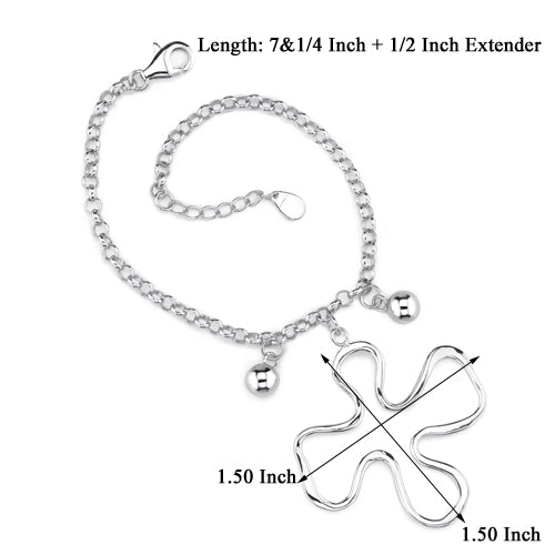 Sterling Silver Rolo Chain Bracelet with a Jigsaw Puzzle Charm