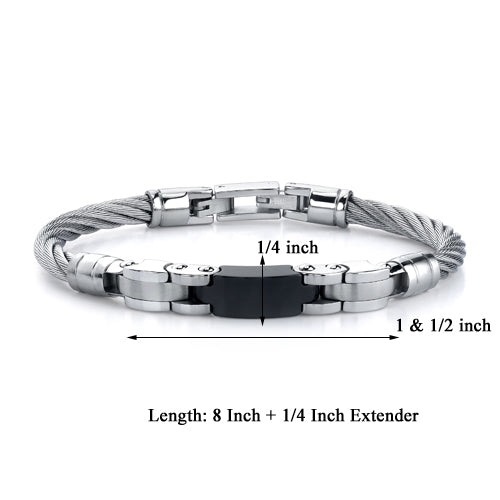 Stainless Steel Twisted Cable Link Bracelet
