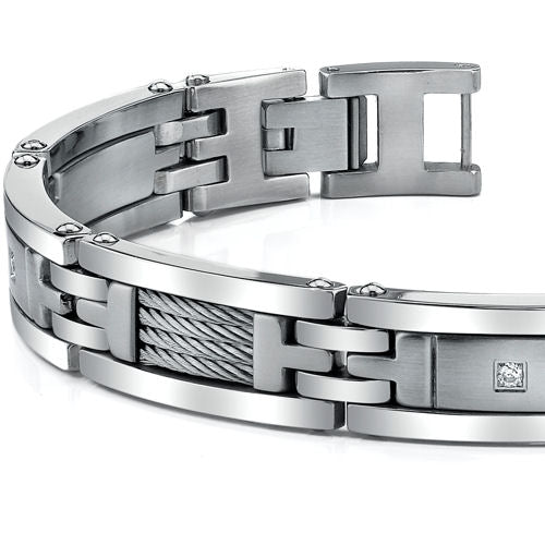 Stainless Steel Twisted Cable Highlight Bracelet