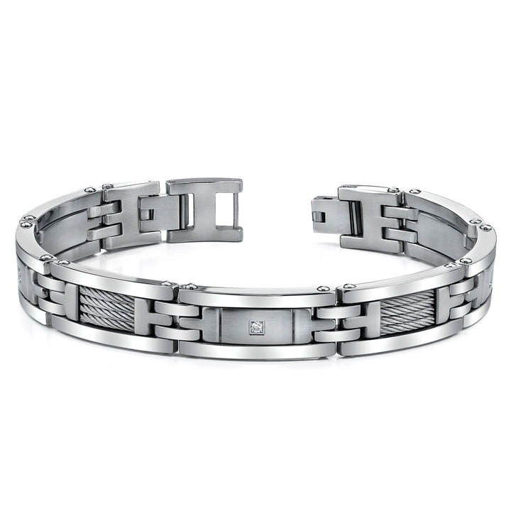 Stainless Steel Twisted Cable Highlight Bracelet