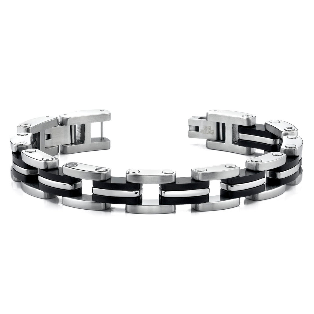 Men's Heavy Duty Two-Tone Link Stainless Steel Bracelet