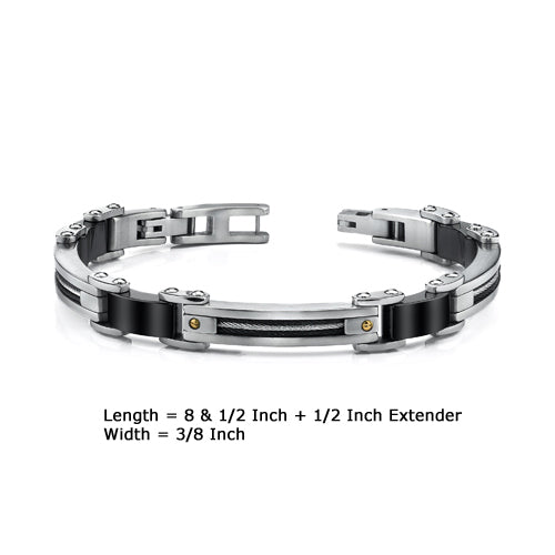 Stainless Steel Bracelet with Twisted Cable