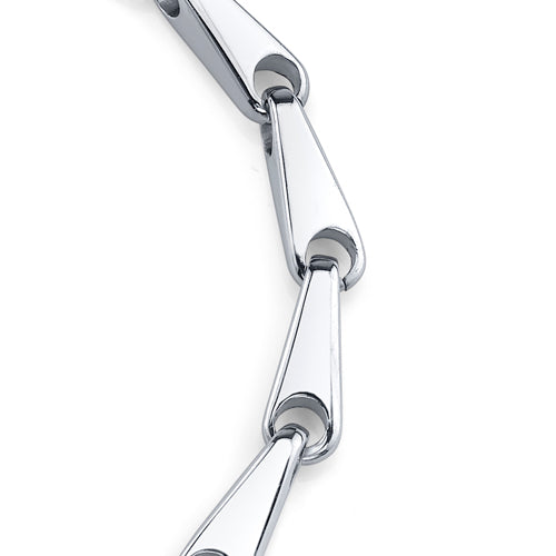 Men's High Polished Tapered Links Stainless Steel Bracelet