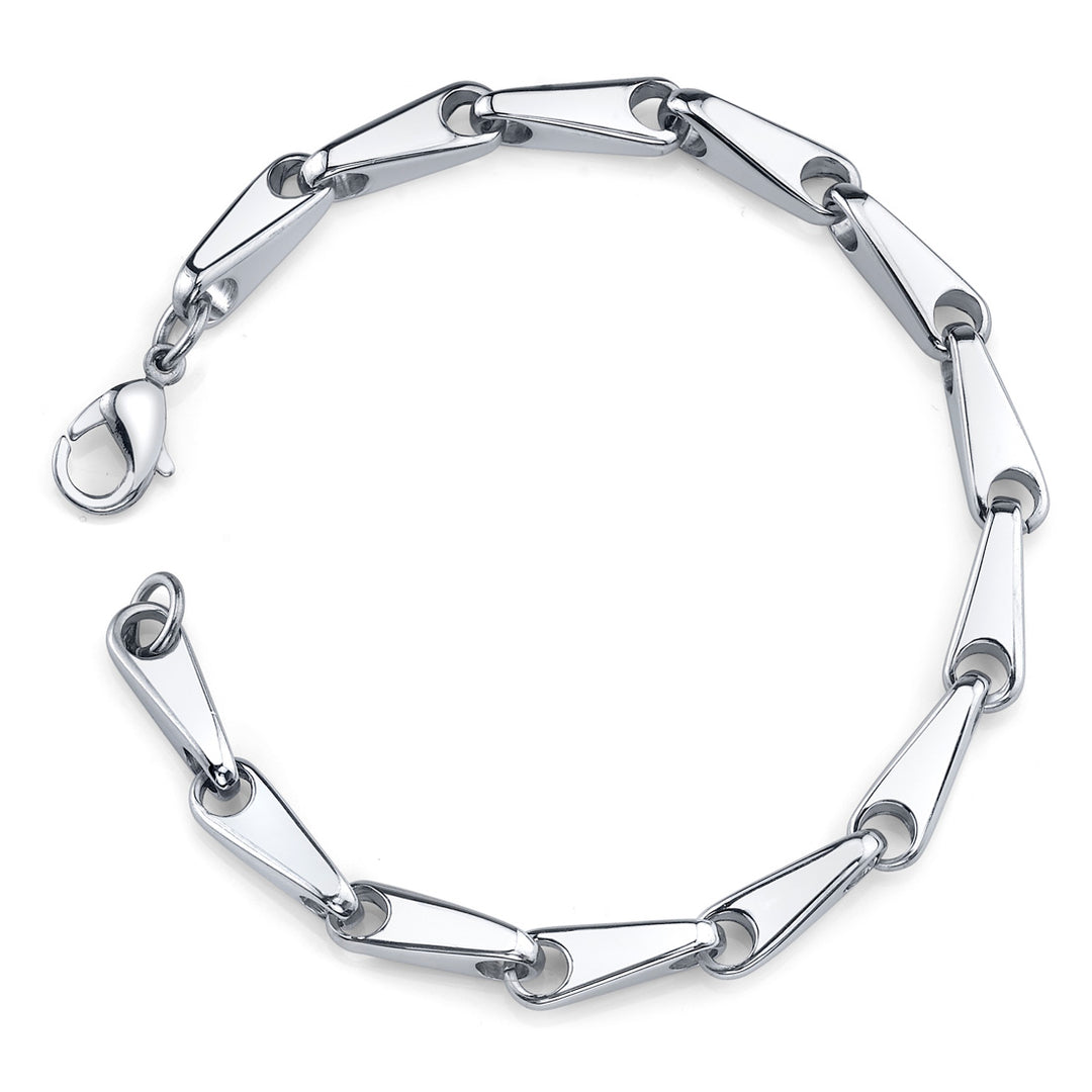 Men's High Polished Tapered Links Stainless Steel Bracelet