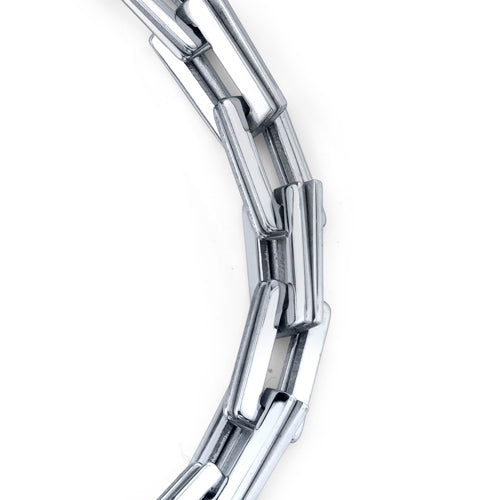 Stainless Steel Double Rectangular Smooth Link Chain Bracelet