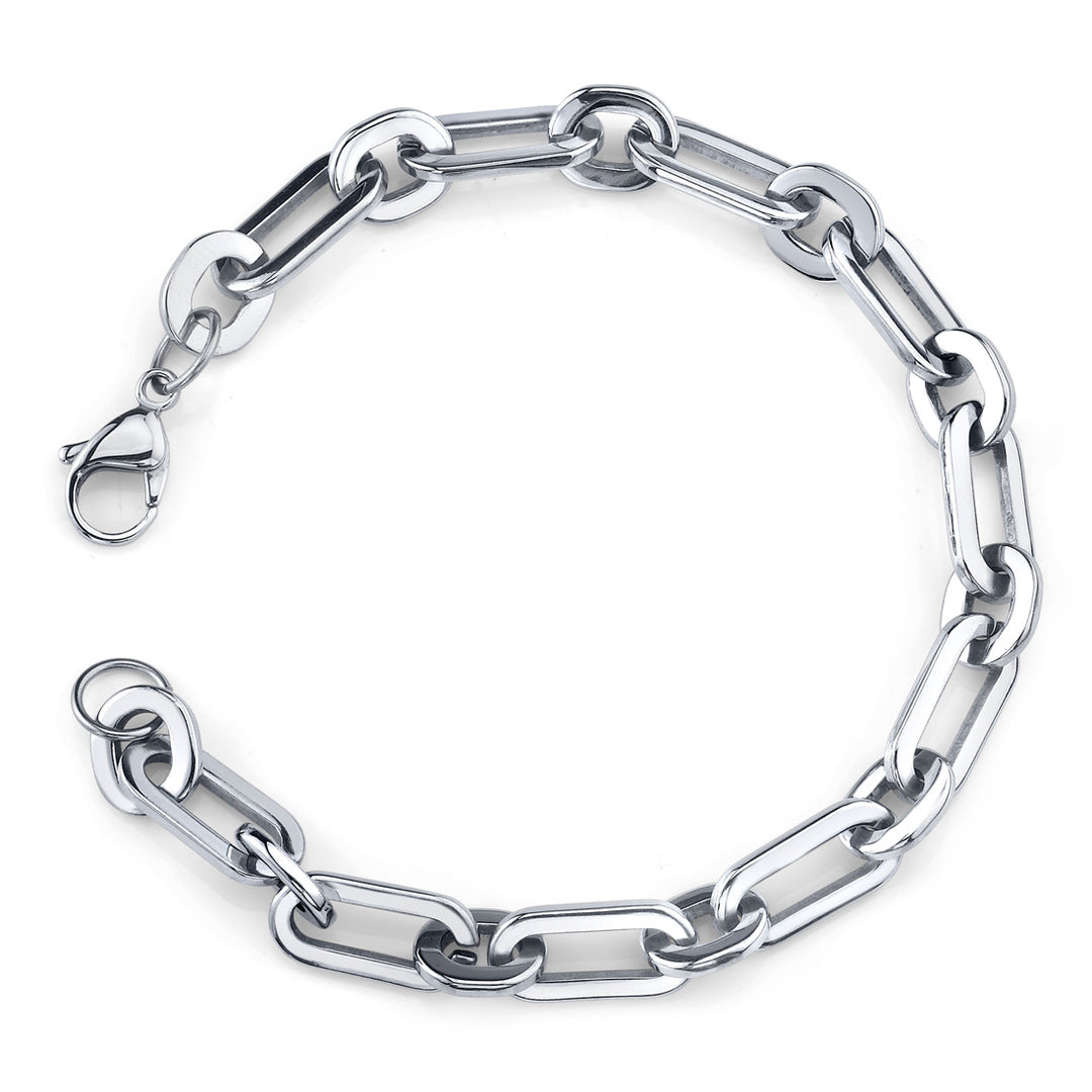 Stainless Steel Rectangular Link Bracelet