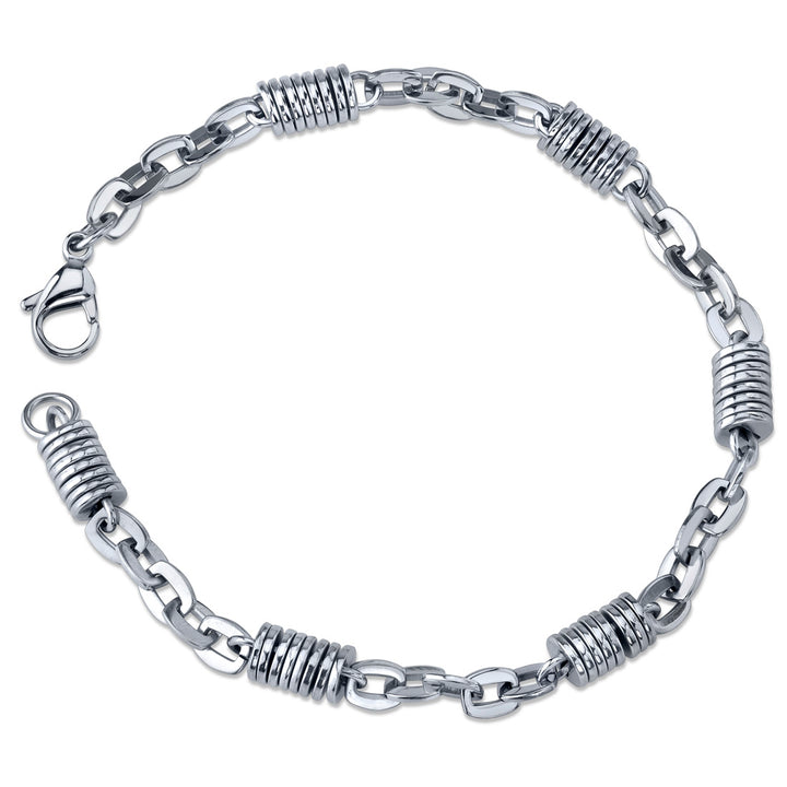 Stainless Steel Unique Short Coils Link Bracelet