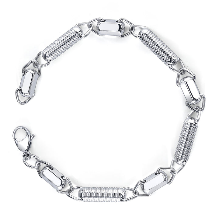 Stainless Steel Unique Coiled Link Bracelet