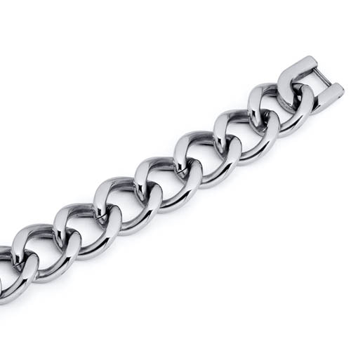 Hip Design Stainless Steel Black and White ID Chain Bracelet