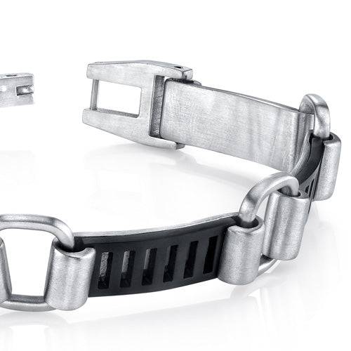 Stainless Steel Two-Tone Link Bracelet for Men