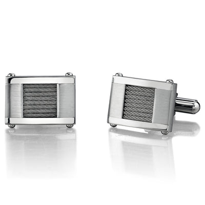 Stainless Steel Cable Design Cufflinks